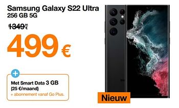 Promoties Samsung galaxy s22 ultra 256 gb 5g - Samsung - Geldig van 18/03/2022 tot 31/03/2022 bij Orange