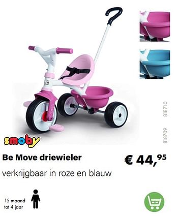 Promoties Be move driewieler - Smoby - Geldig van 21/03/2022 tot 05/06/2022 bij Multi Bazar