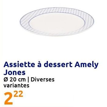 Promotions Assiette à dessert amely jones - Produit Maison - Action - Valide de 16/03/2022 à 22/03/2022 chez Action