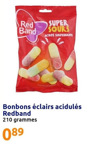 Promotions Bonbons éclairs acidulés redband - Red band - Valide de 16/03/2022 à 22/03/2022 chez Action