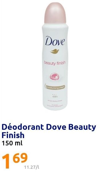 Promotions Déodorant dove beauty finish - Dove - Valide de 16/03/2022 à 22/03/2022 chez Action