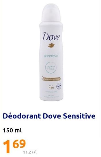 Promotions Déodorant dove sensitive - Dove - Valide de 16/03/2022 à 22/03/2022 chez Action