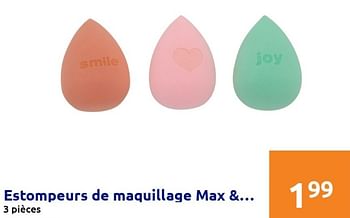 Promotions Estompeurs de maquillage max+more - Max&More - Valide de 16/03/2022 à 22/03/2022 chez Action