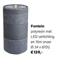Fontein polyresin met led verlichting en snoer-Huismerk - Multi Bazar