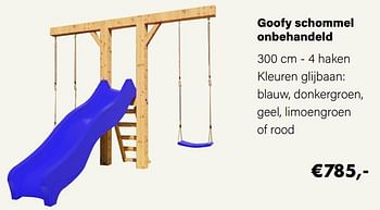 Promoties Goofy schommel onbehandeld - Huismerk - Multi Bazar - Geldig van 21/03/2022 tot 05/06/2022 bij Multi Bazar