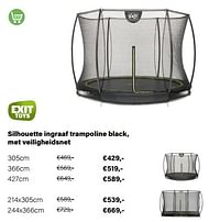 Silhouette ingraaf trampoline black, met veiligheidsnet-Exit