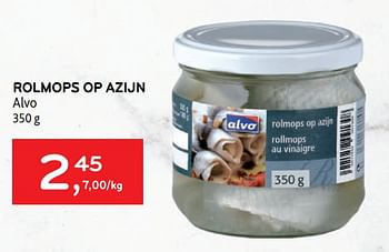Promoties Rolmops op azijn alvo - Huismerk - Alvo - Geldig van 23/03/2022 tot 05/04/2022 bij Alvo