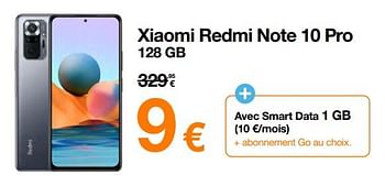 Promotions Xiaomi redmi note 10 pro 128 gb - Xiaomi - Valide de 18/03/2022 à 31/03/2022 chez Orange