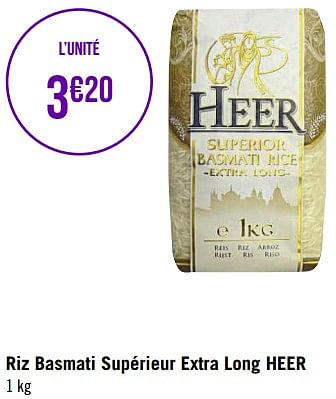 Heer - Riz Basmati Superior extra long (Family Pack) - 20 kg :  : Épicerie