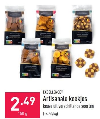 Promoties Artisanale koekjes - Excellence - Geldig van 01/04/2022 tot 08/04/2022 bij Aldi