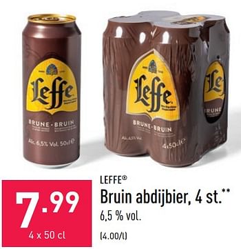 Promoties Bruin abdijbier - Leffe - Geldig van 01/04/2022 tot 08/04/2022 bij Aldi