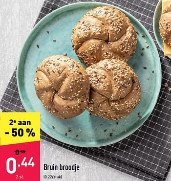 Promoties Bruin broodje - Huismerk - Aldi - Geldig van 28/03/2022 tot 02/04/2022 bij Aldi