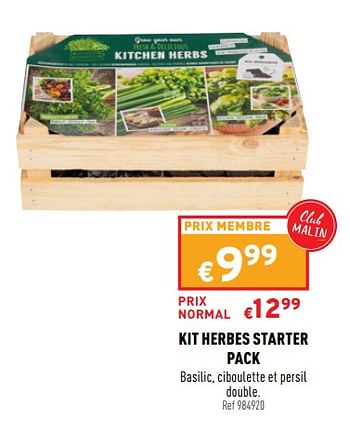 Promotions Kit herbes starter pack - Produit maison - Trafic  - Valide de 30/03/2022 à 03/04/2022 chez Trafic