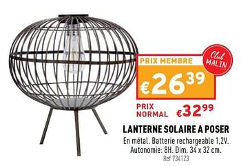 Promotions Lanterne solaire a poser - Produit maison - Trafic  - Valide de 30/03/2022 à 03/04/2022 chez Trafic