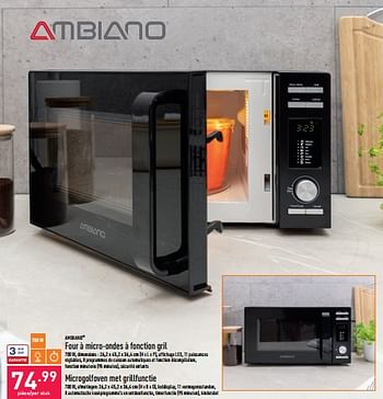 Promotions Ambiano four à micro-ondes à fonction gril - Ambiano - Valide de 28/03/2022 à 08/04/2022 chez Aldi