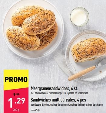 Promotions Sandwiches multicéréales - Produit maison - Aldi - Valide de 28/03/2022 à 08/04/2022 chez Aldi