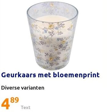 Promoties Geurkaars met bloemenprint - Huismerk - Action - Geldig van 23/03/2022 tot 29/03/2022 bij Action