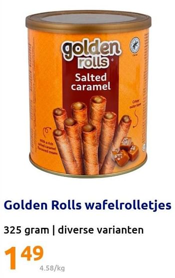 Promoties Golden rolls wafelrolletjes - Huismerk - Action - Geldig van 23/03/2022 tot 29/03/2022 bij Action