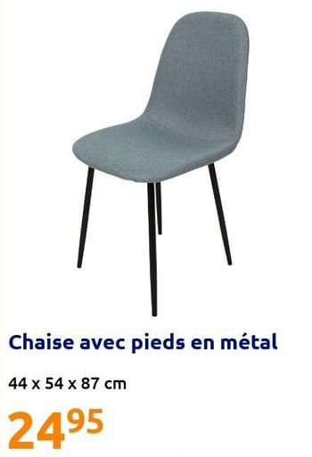 Promotions Chaise avec pieds en métal - Produit Maison - Action - Valide de 23/03/2022 à 29/03/2022 chez Action