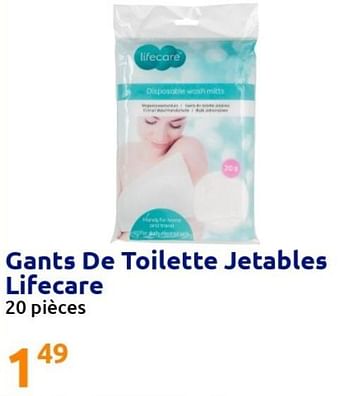 Promo Gants de toilette jetables lifecare chez Action