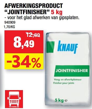 Promoties Afwerkingsproduct jointfinisher - Knauf - Geldig van 23/03/2022 tot 03/04/2022 bij Hubo