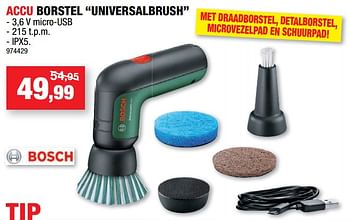 Promoties Bosch accu borstel universalbrush - Bosch - Geldig van 23/03/2022 tot 03/04/2022 bij Hubo