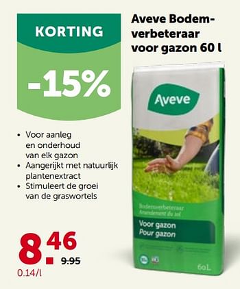 Promoties Aveve bodemverbeteraar voor gazon - Huismerk - Aveve - Geldig van 30/03/2022 tot 09/04/2022 bij Aveve