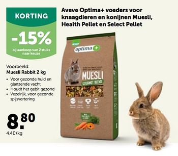 Promotions Aveve optima+ muesli rabbit - Produit maison - Aveve - Valide de 30/03/2022 à 09/04/2022 chez Aveve