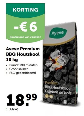 Promoties Aveve premium bbq houtskool - Huismerk - Aveve - Geldig van 30/03/2022 tot 09/04/2022 bij Aveve
