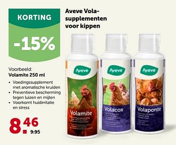 Promotions Aveve volasupplementen voor kippen - Produit maison - Aveve - Valide de 30/03/2022 à 09/04/2022 chez Aveve