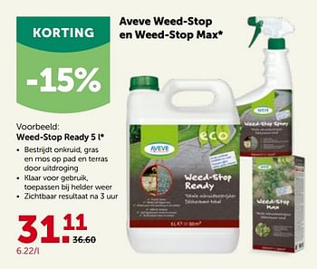 Promoties Aveve weed-stop ready - Huismerk - Aveve - Geldig van 30/03/2022 tot 09/04/2022 bij Aveve