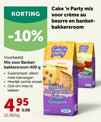 Promoties Cake ‘n party mix voor banketbakkersroom - Cake'n Party - Geldig van 30/03/2022 tot 09/04/2022 bij Aveve