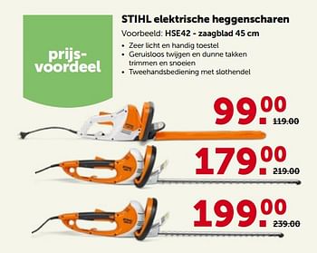 Promoties Stihl elektrische heggenscharen hse42 - Stihl - Geldig van 30/03/2022 tot 09/04/2022 bij Aveve