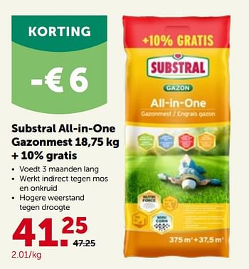 Promotions Substral all-in-one gazonmest + 10% gratis - Substral - Valide de 30/03/2022 à 09/04/2022 chez Aveve