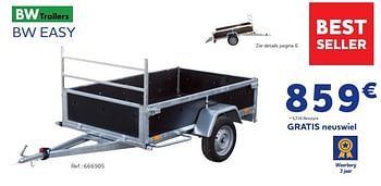 Promotions Bw trailers bw easy - BW Trailers - Valide de 25/03/2022 à 30/09/2022 chez Auto 5