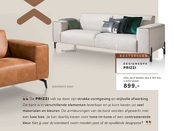 Promoties Designsofa prizzi - Huismerk - Xooon - Geldig van 24/03/2022 tot 01/05/2022 bij Xooon