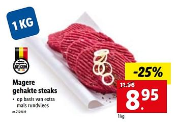 Promoties Magere gehakte steaks - Huismerk - Lidl - Geldig van 04/04/2022 tot 10/04/2022 bij Lidl
