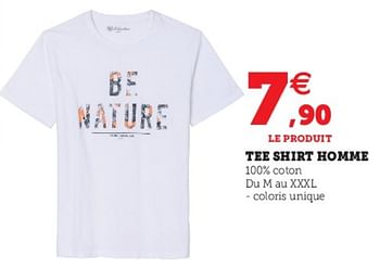 Promotions Tee shirt homme - Produit Maison - Super U - Valide de 22/03/2022 à 02/04/2022 chez Super U