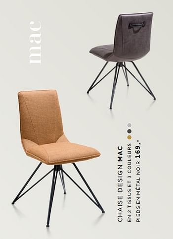 Promotions Chaise design mac - Produit Maison - Xooon - Valide de 24/03/2022 à 01/05/2022 chez Xooon