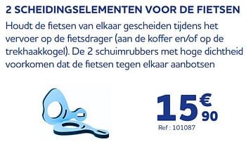 Promoties 2 scheidingselementen voor de fietsen - Huismerk - Auto 5  - Geldig van 25/03/2022 tot 30/09/2022 bij Auto 5