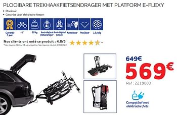 Promoties Plooibare trekhaakfietsendrager met platform e-flexy - Thule - Geldig van 25/03/2022 tot 30/09/2022 bij Auto 5