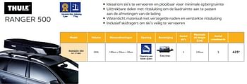 Promoties Ranger 500 - Thule - Geldig van 25/03/2022 tot 30/09/2022 bij Auto 5