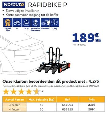 Promoties Rapidbike p - Norauto - Geldig van 25/03/2022 tot 30/09/2022 bij Auto 5