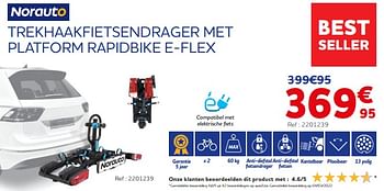 Promoties Trekhaakfietsendrager met platform rapidbike e-flex - Norauto - Geldig van 25/03/2022 tot 30/09/2022 bij Auto 5