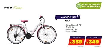 Promoties Prestige fietsen dandelion 20`` - Prestige Fietsen - Geldig van 26/03/2022 tot 31/08/2022 bij Euro Shop