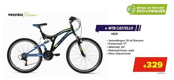 Promoties Prestige fietsen mtb castello - Prestige Fietsen - Geldig van 26/03/2022 tot 31/08/2022 bij Euro Shop