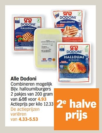 Promoties Halloumiburgers - Dodoni - Geldig van 28/03/2022 tot 03/04/2022 bij Albert Heijn