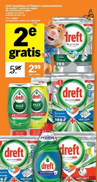 Promoties Handafwas extra hygiëne - Dreft - Geldig van 28/03/2022 tot 03/04/2022 bij Albert Heijn