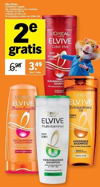 Promoties Multivitamines 2-in-1 shampoo - L'Oreal Paris - Geldig van 28/03/2022 tot 03/04/2022 bij Albert Heijn