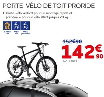 Promotions Porte-vélo de toit proride - Thule - Valide de 25/03/2022 à 30/09/2022 chez Auto 5